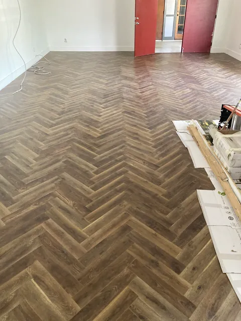 Herringbone hardwood flooring by SHS Hardwood Flooring