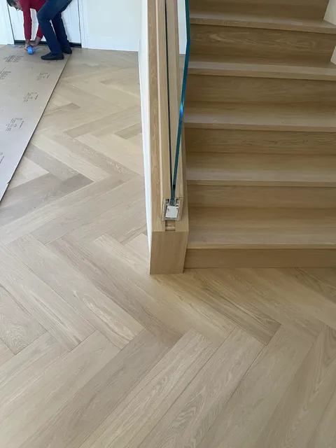 Herringbone hardwood flooring by SHS Hardwood Flooring