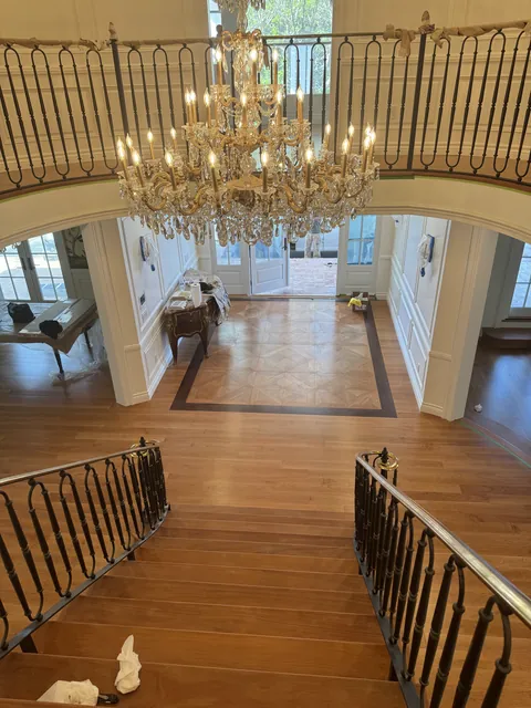 Custom hardwood staircase by SHS Hardwood Flooring